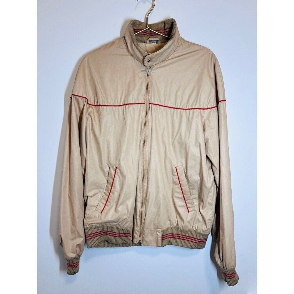 Jeffrey Banks For Lakeland Mens Tan Bomber Jacket 40 Long